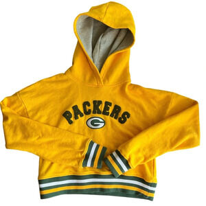 NFL Green Bay Packers Cropped Hoodie Juniors X-Small XS Pullover Sweatshirt